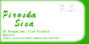 piroska sisa business card
